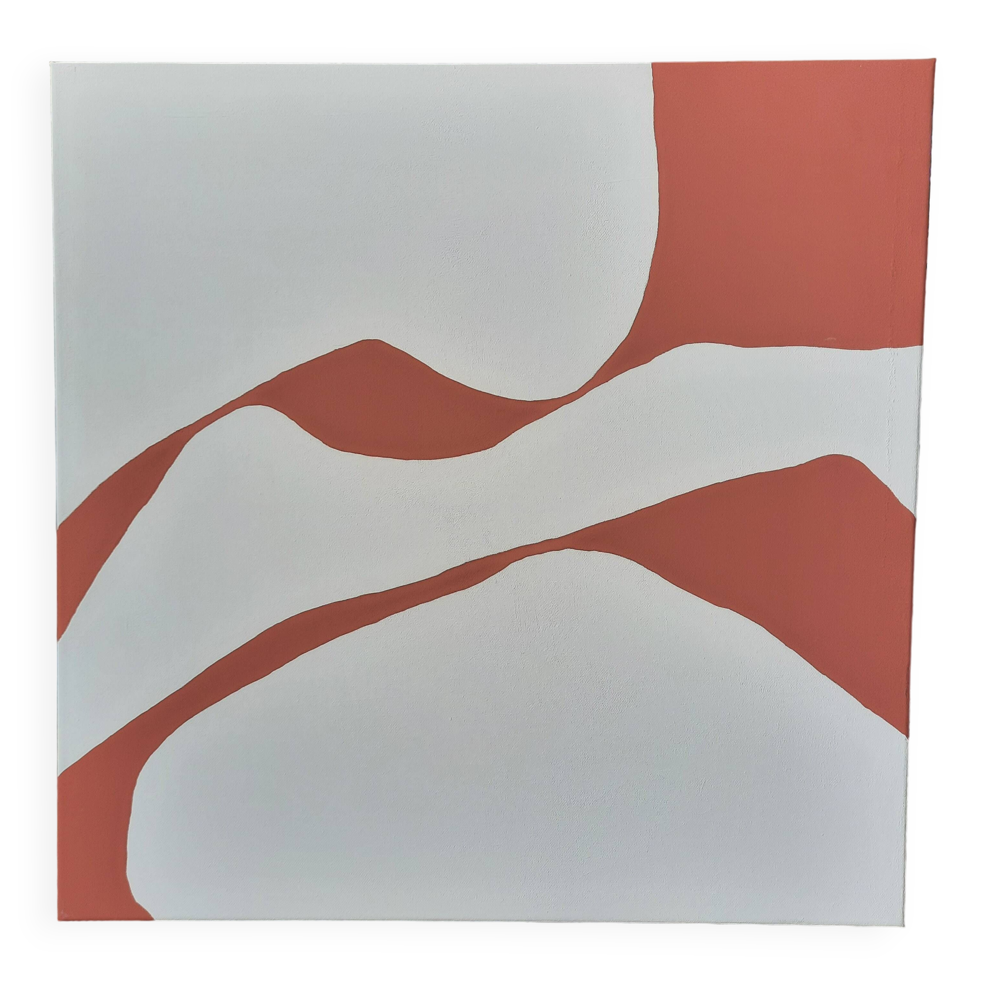 Contemporary beige/terracotta painting