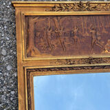 Golden trumeau mirror in Louis XVI style, 20th century.