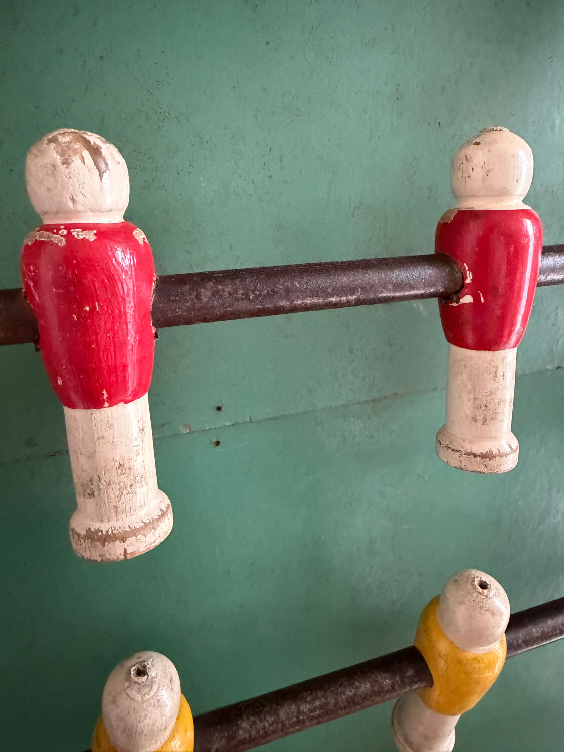 Vintage wooden folding foosball table
