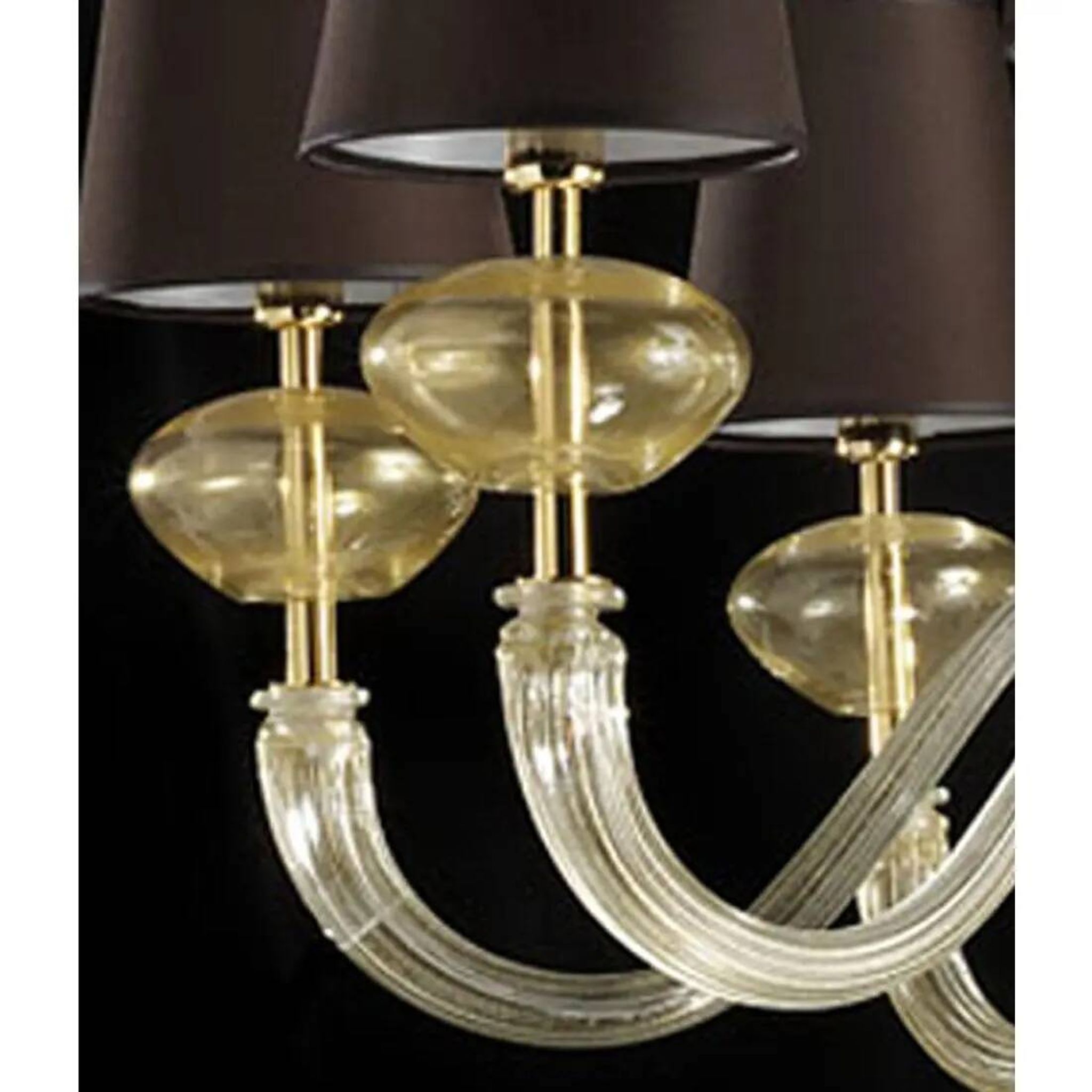Modern Gold Murano Glass Chandelier in Contemporary Style