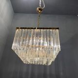 Italian Murano Glass Prism Triedri Chandelier Lamp