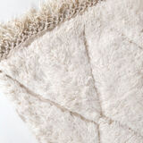 Moroccan Berber carpet blessed ouarain ecru plain with engraved diamonds 170x109cm