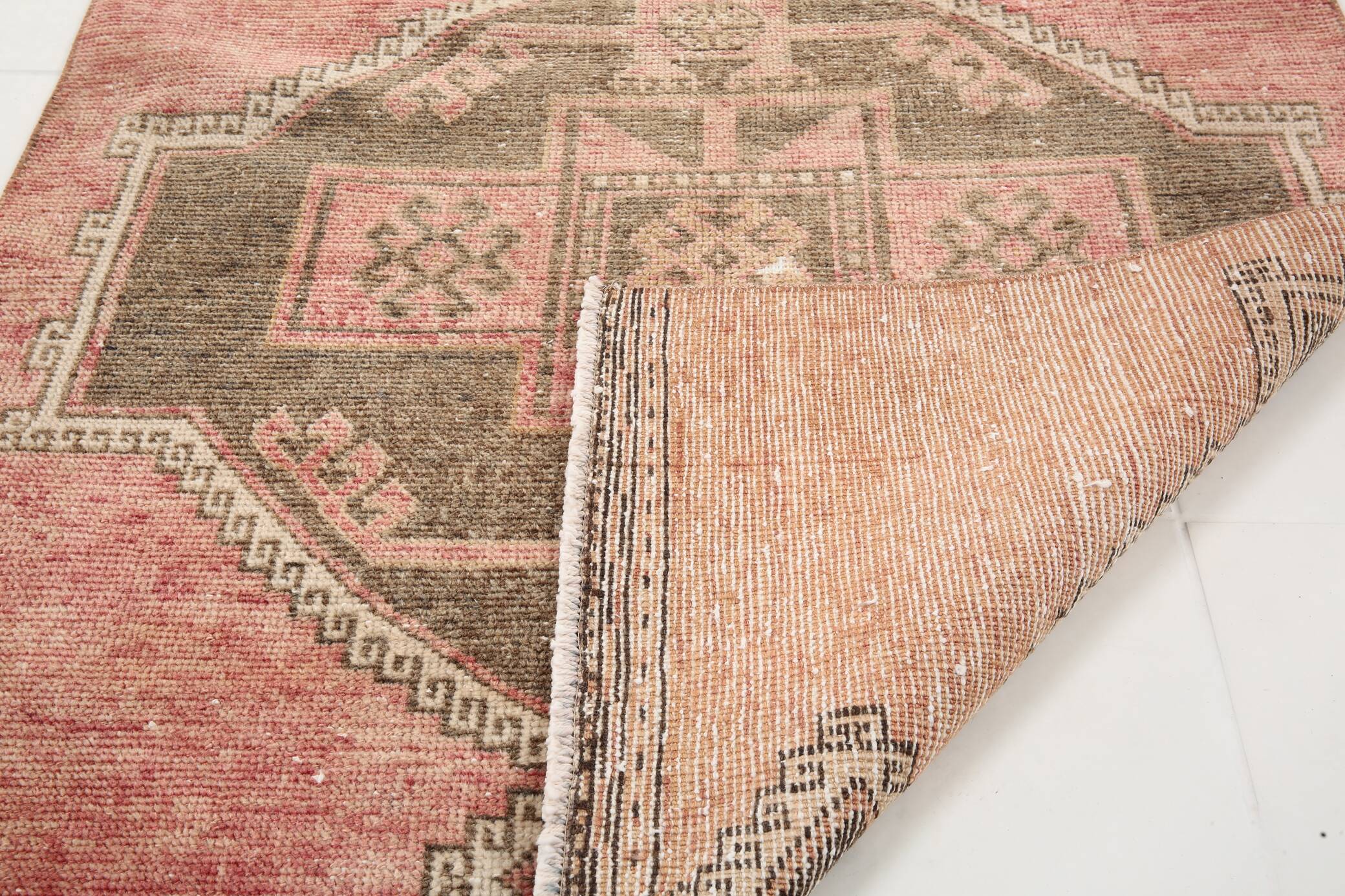 3x13 Vintage Red & Brown Classic Persian Runner Rug, 92x408Cm