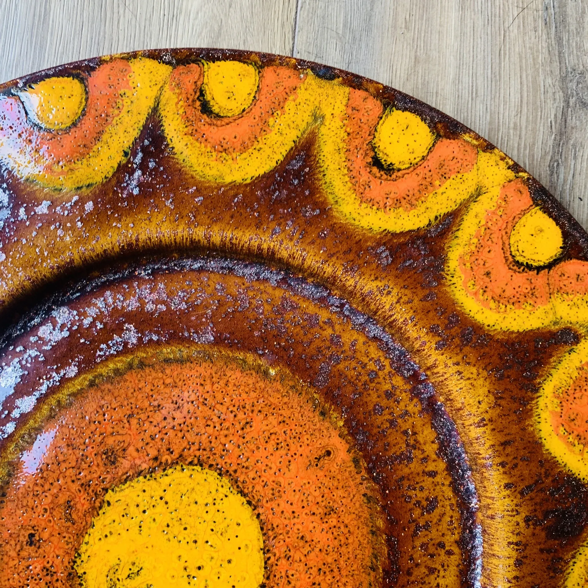 Large vintage glazed ceramic dish – Reiner Gehrig for Grünstadt