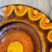 Large vintage glazed ceramic dish – Reiner Gehrig for Grünstadt