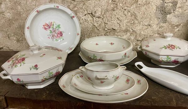 Grand Service de Table 45 Pièces, Porcelaine de Limoges BERRY Décor