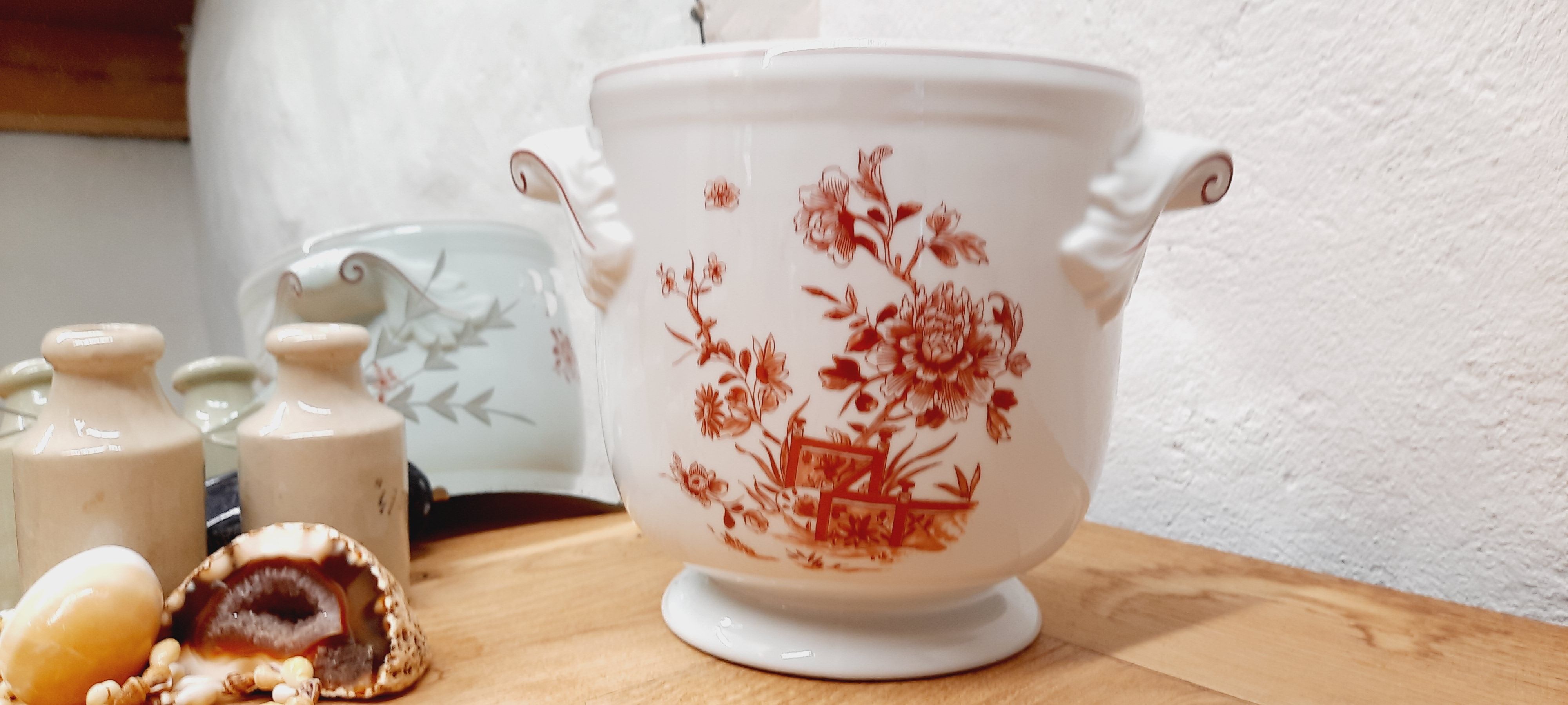 Pot cover Vista Alegre peonies