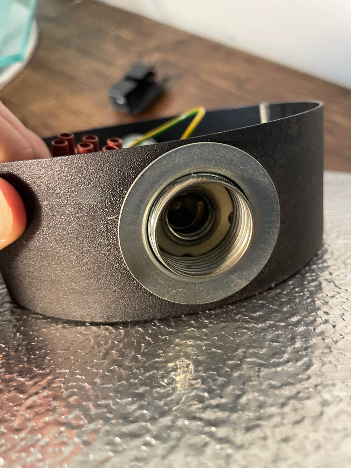 Pair of vintage design metal and glass wall lights