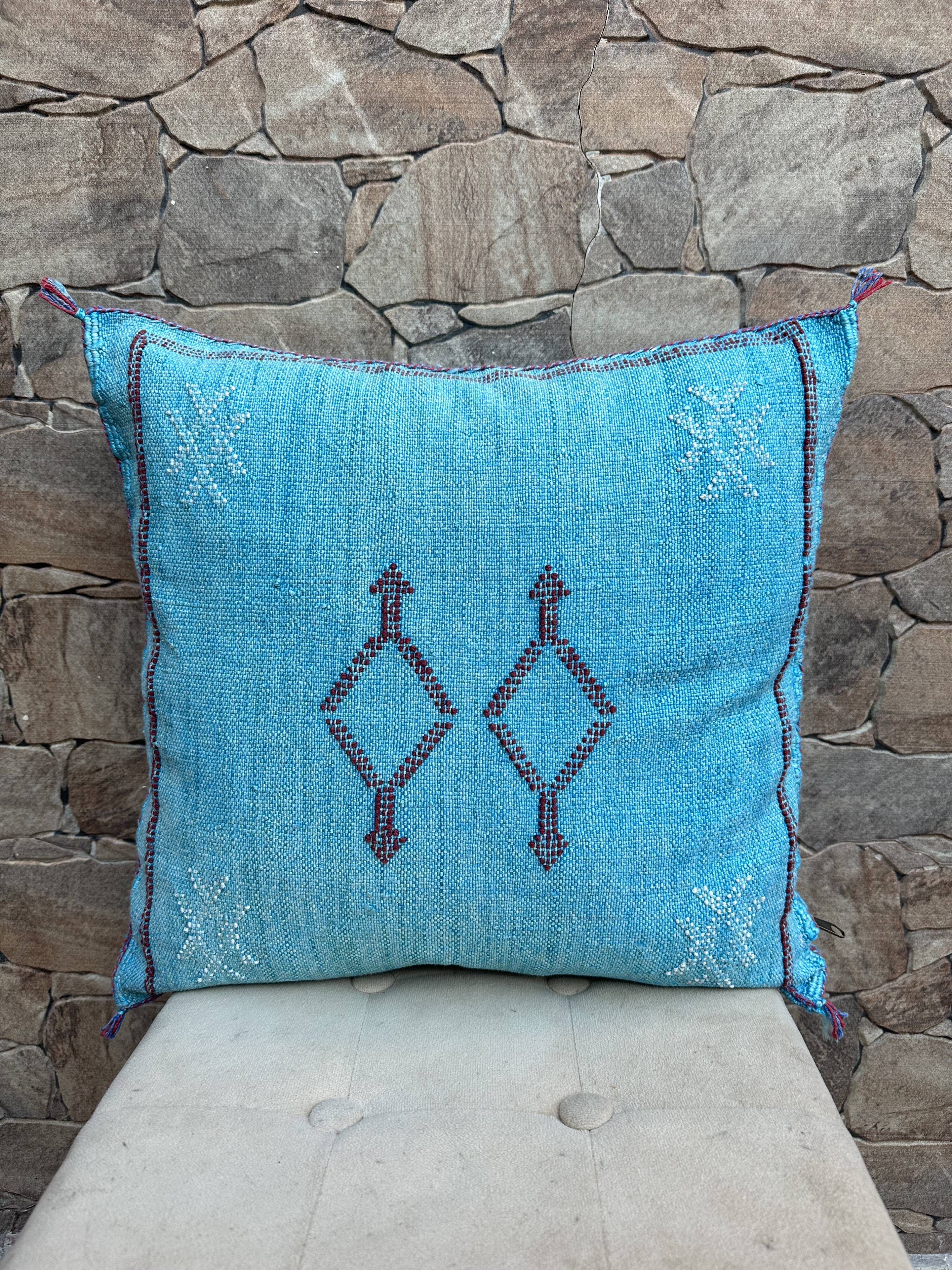 Handmade Moroccan silk cushion cover
