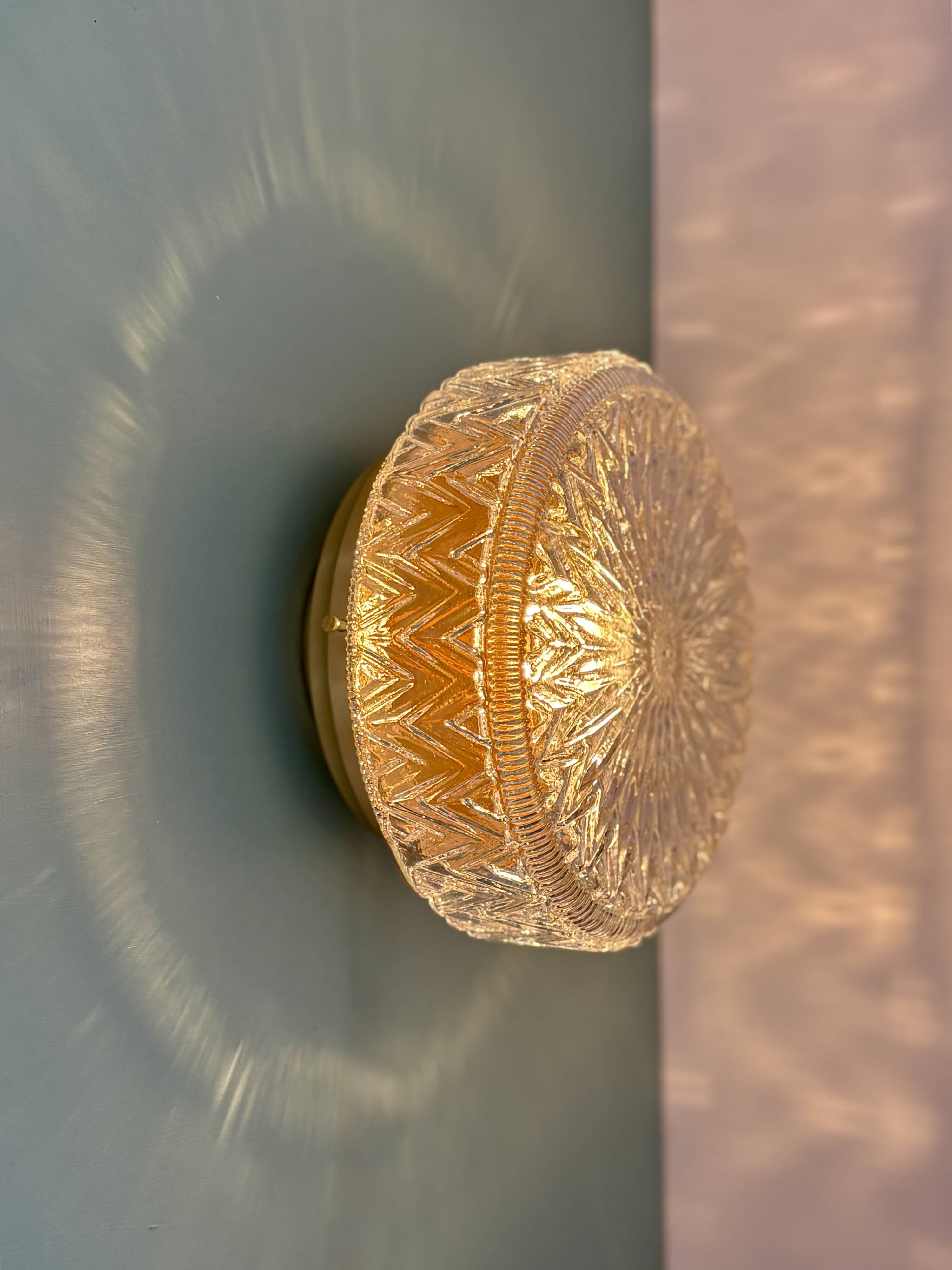 Vintage glass moulded globe wall/ceiling light.