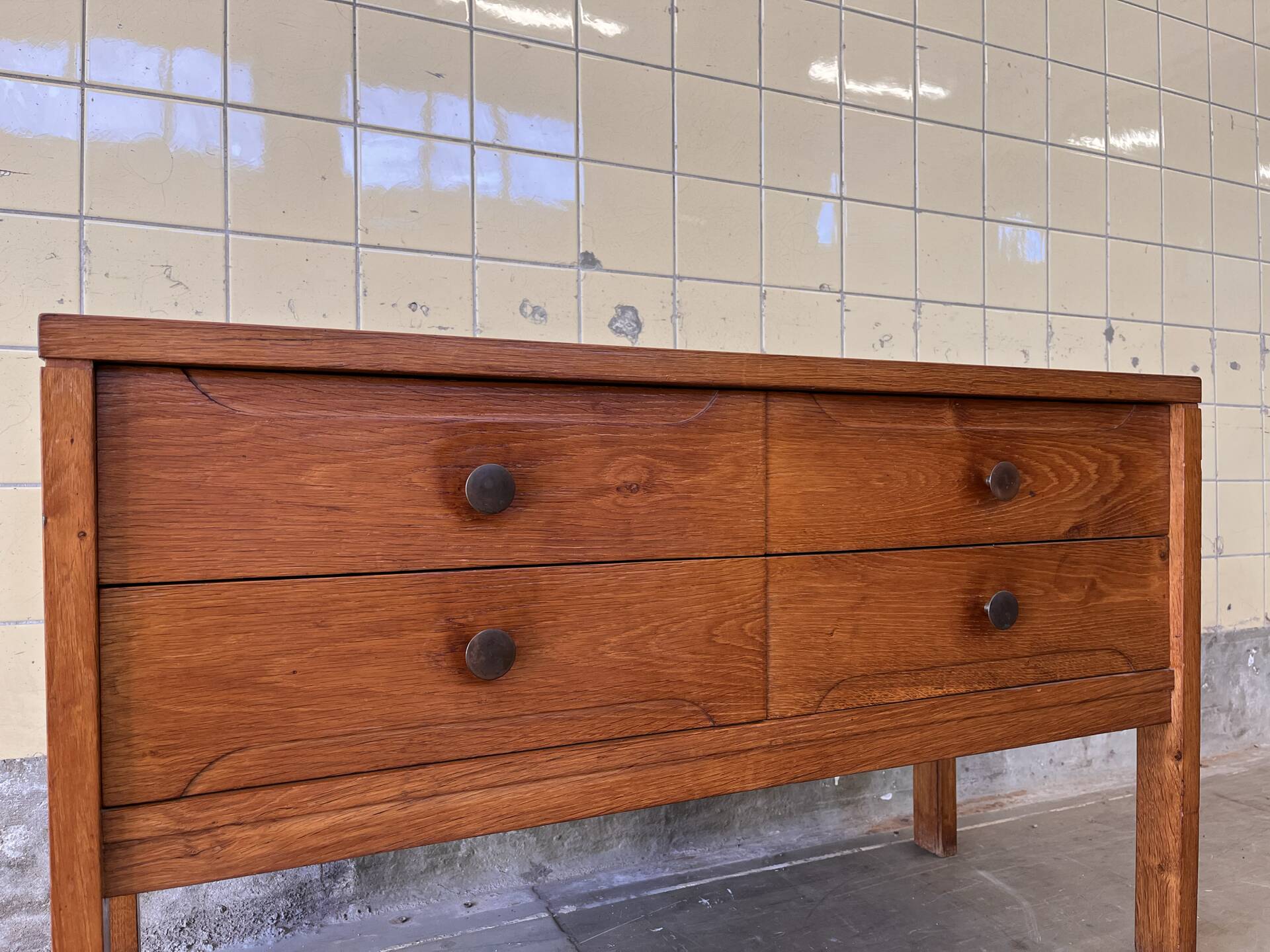 Vintage elm wood cabinet