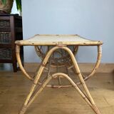 Vintage wicker rattan coffee table from the 1960s/70s (delivery possible)