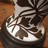 Ceramic lamp and wooden base from the 70s