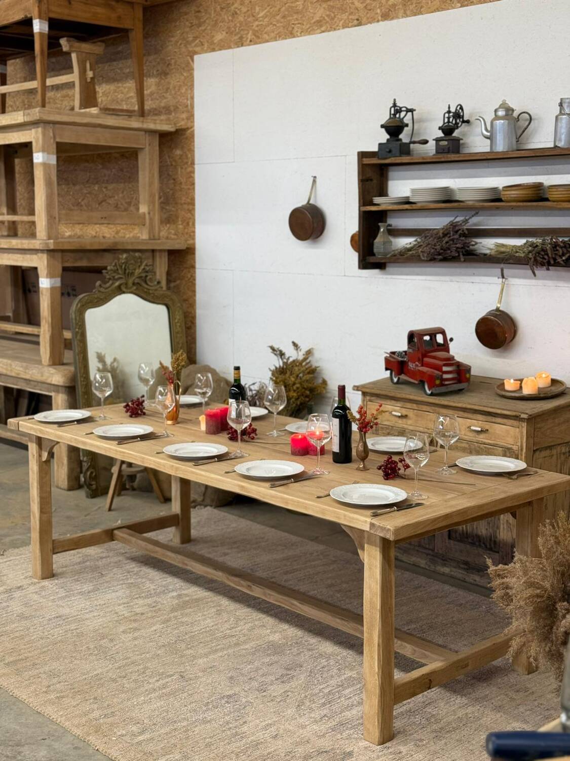 large solid oak farmhouse table
