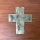 Brutalist metal sacred cross sculpture from the mid-century, 1960s.