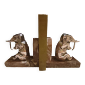 Art Deco elephant bookends in silver regulation