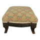 Antique napoleon lll style footrest blackened wood and cross stitch embroidery