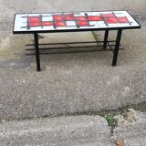 Vintage coffee table metal and lava stone