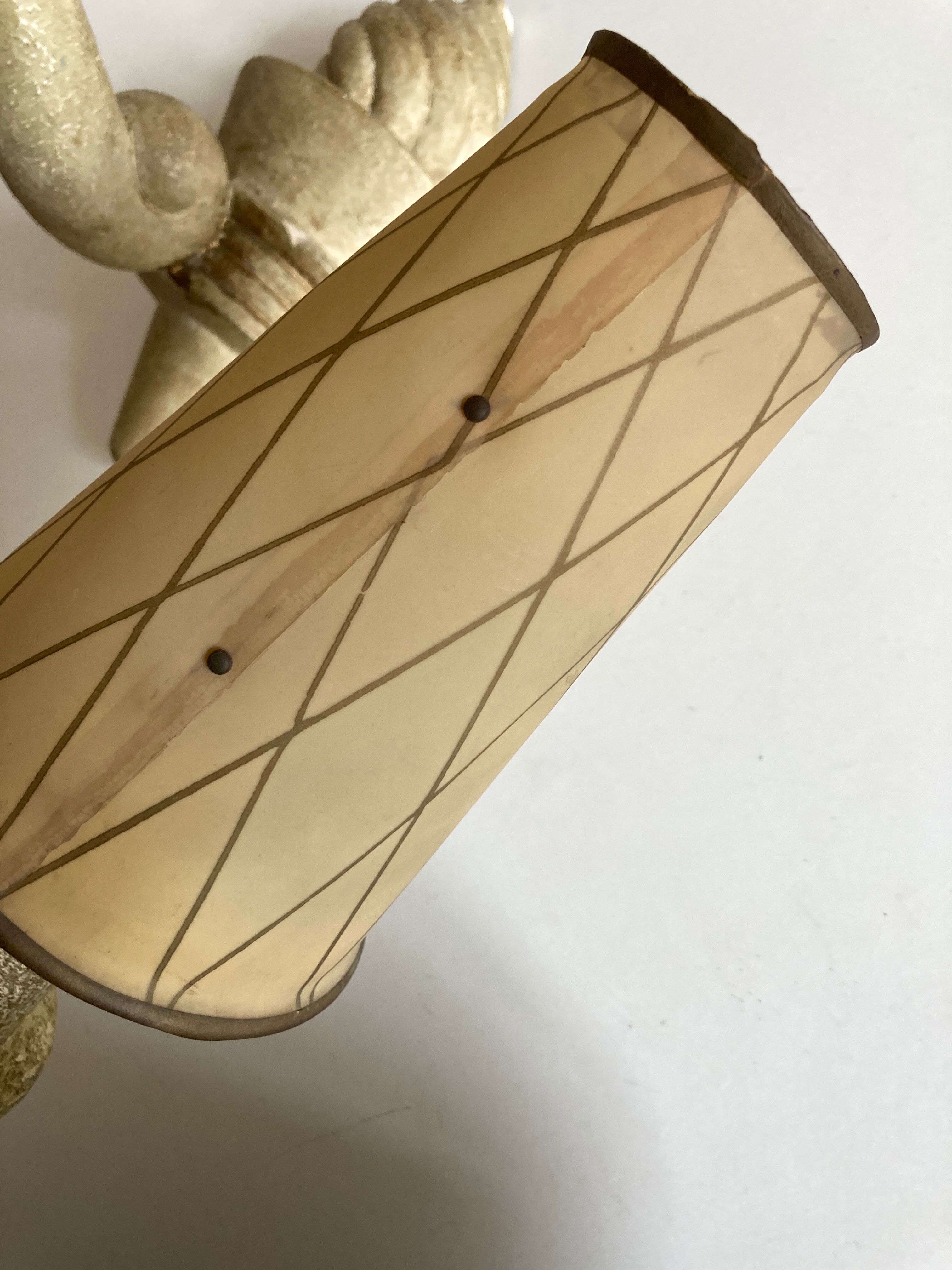 Pair of Arlus torchlight wall light in art deco plaster 1950