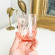 Lot de 6 verres à thé ou eau en verre rose à dépression vintage rosaline verrerie française arcoroc luminarc