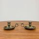 Pair of vintage brass cellar rat candlesticks