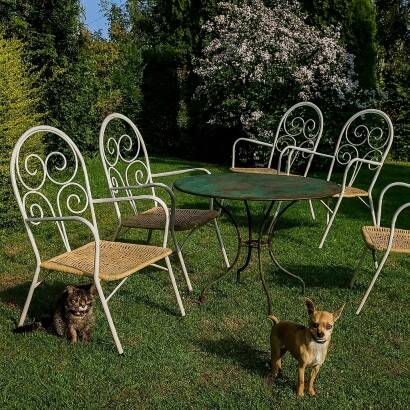 Four garden chairs from the 1960s