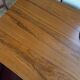 Vintage table with tapered legs.