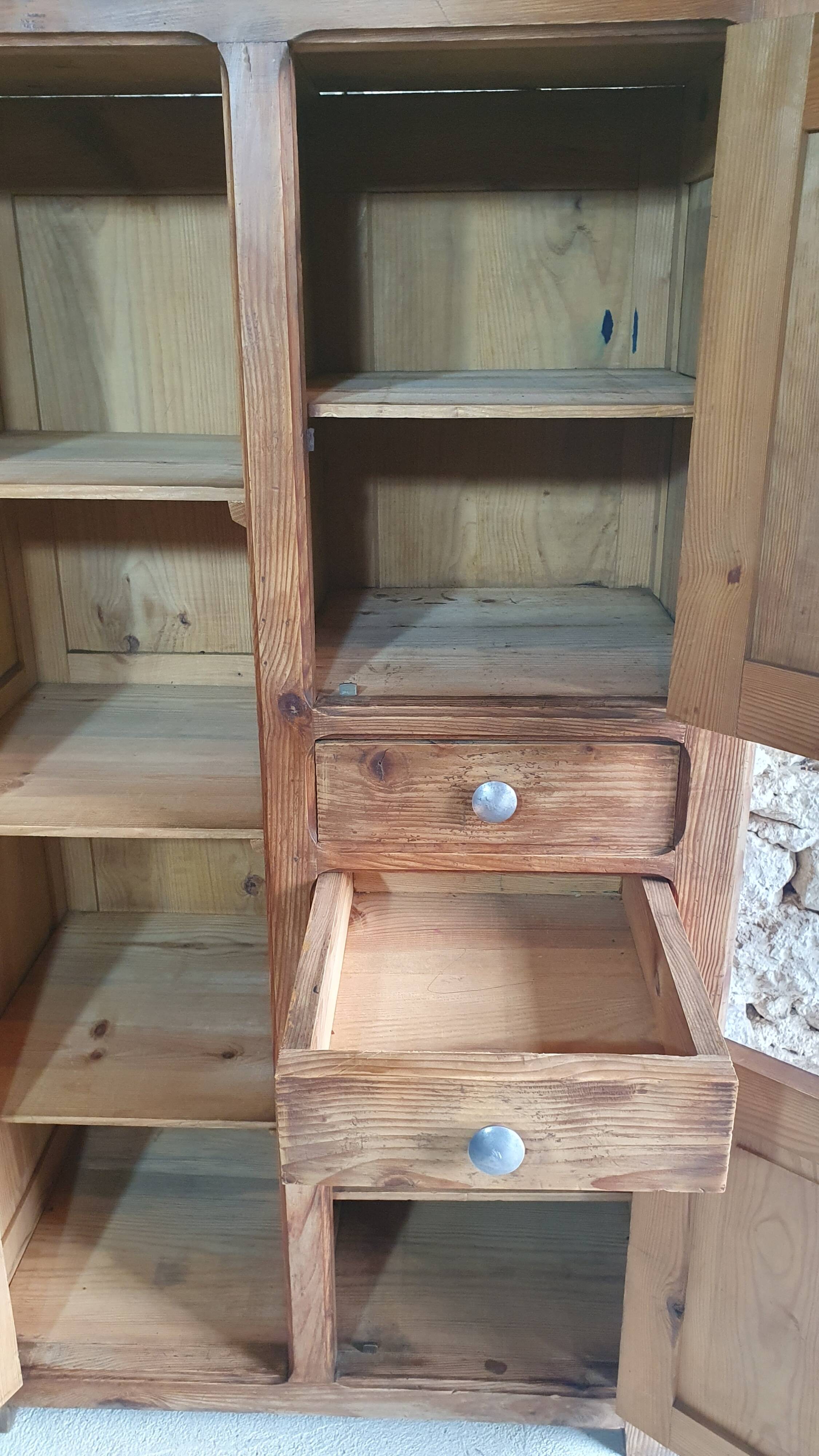 Small cabinet made of raw wood