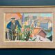Swedish Original Oil on Canvas – "Figure Near a Flower Fence" by Carl Gunne – Signed – Vintage and Framed – 69.5 × 48 cm (27.4" × 18.9")