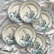 6 flat ironstone plates "Hollyhock" Gien
