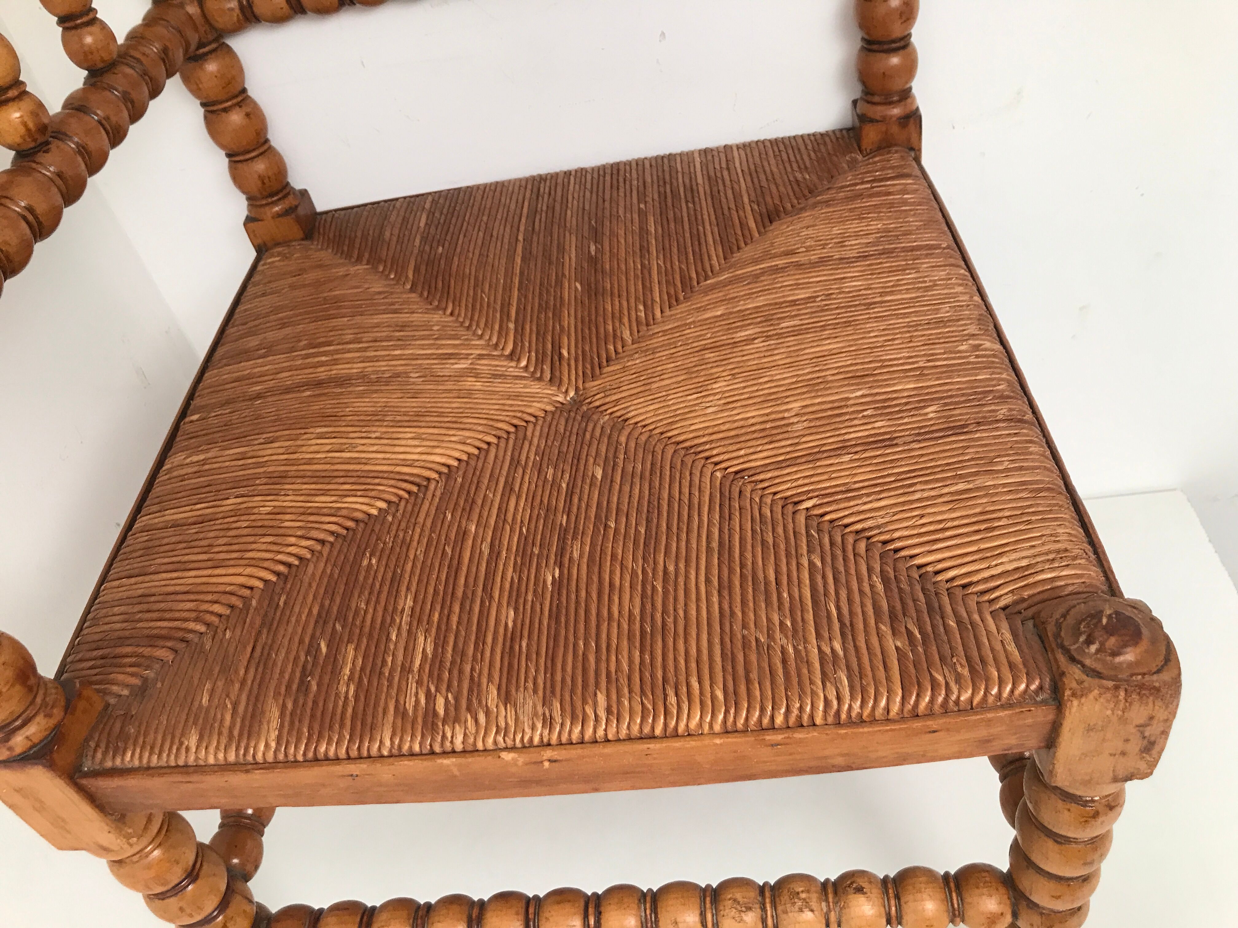 A wooden corner chair turned 1920s