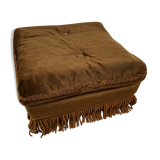 Pouf in green velvet