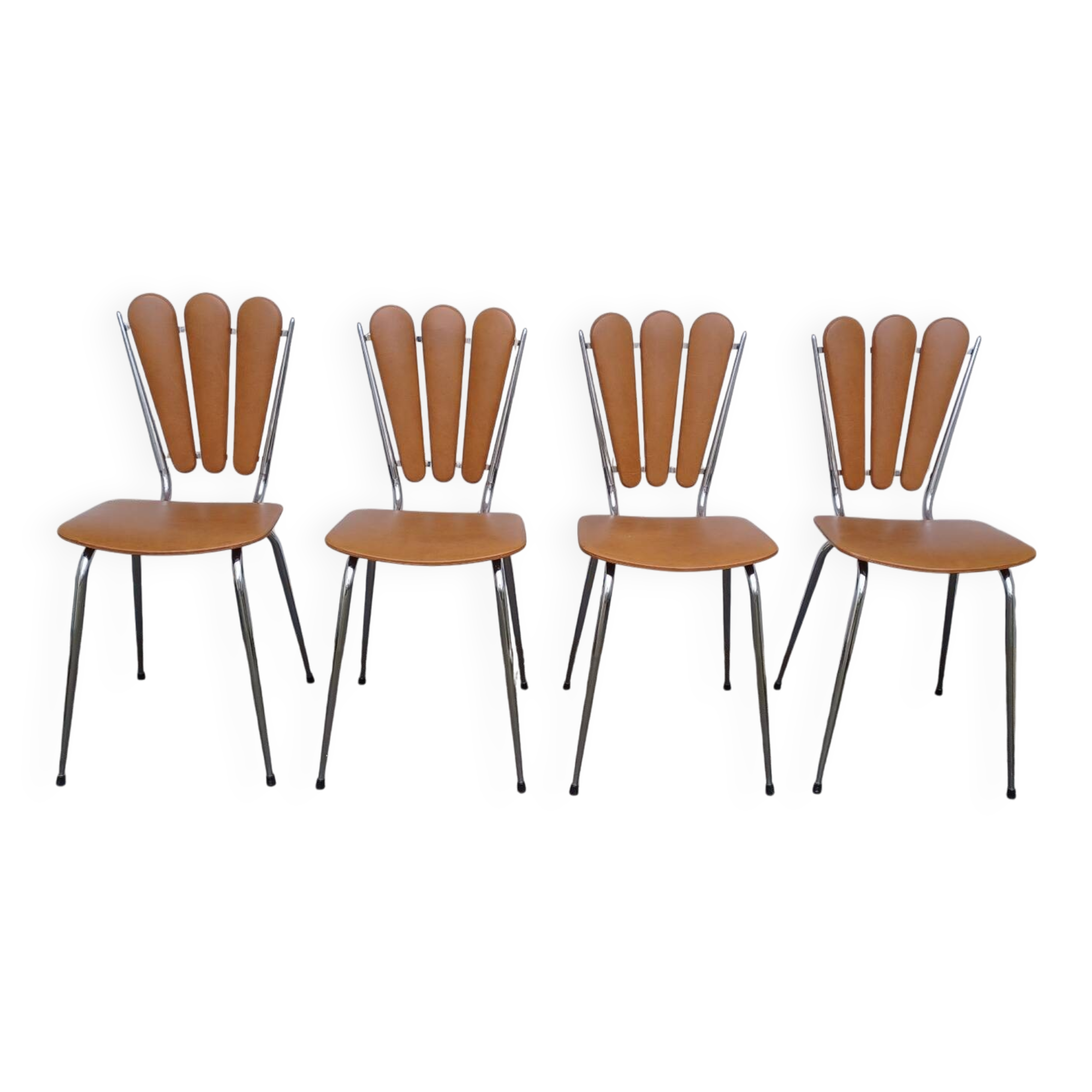 Set of 4 vintage petal chairs
