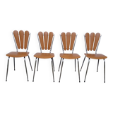 Set of 4 vintage petal chairs