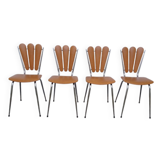 Set of 4 vintage petal chairs