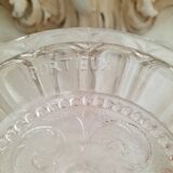Compotier ancien en verre pressé moulé Portieux