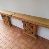 Console en chene blanchi style art deco