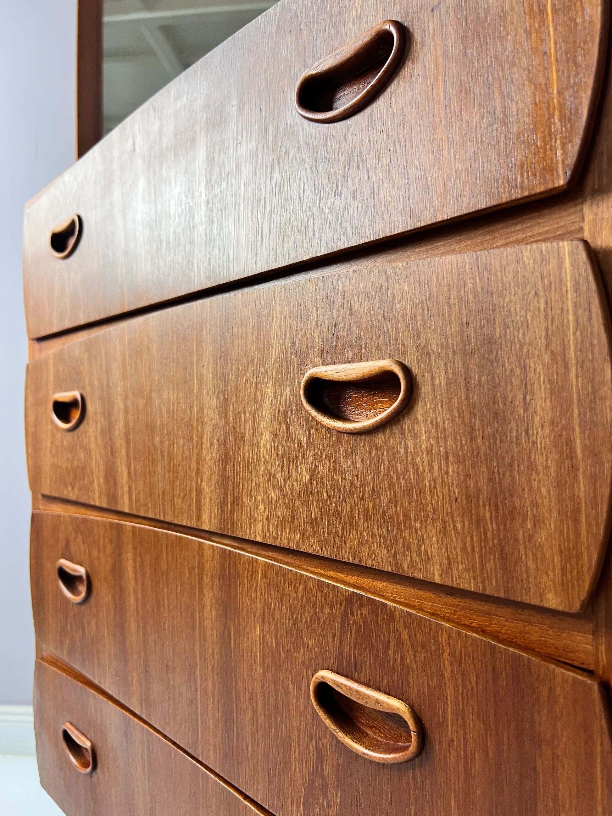 Unique teak chest of drawers from Denmark