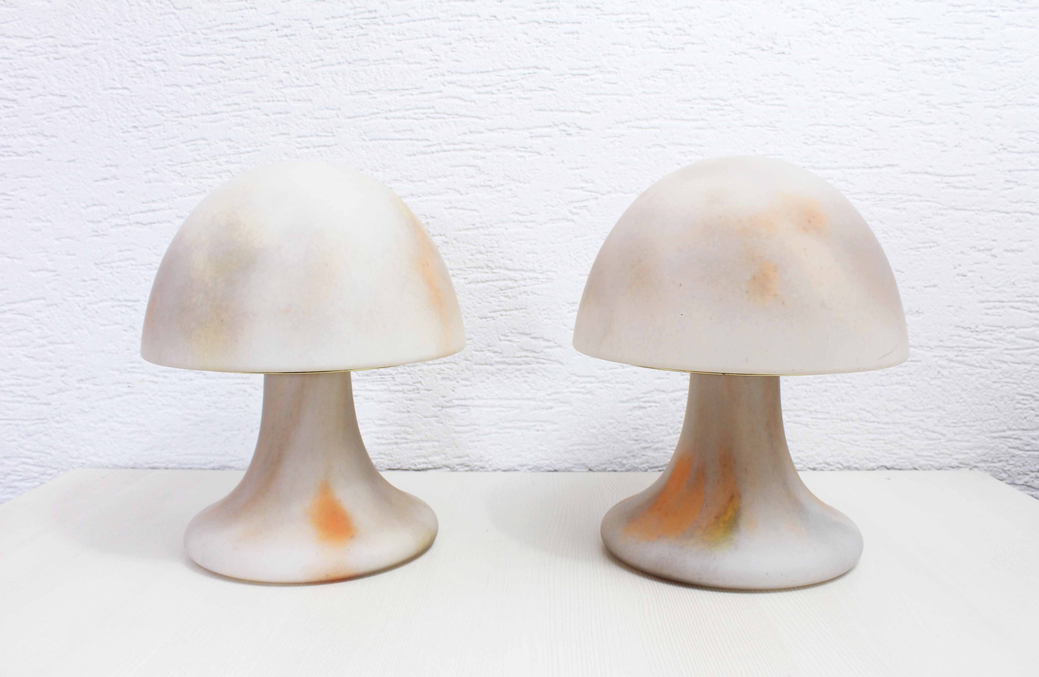 Pair of limburg glass paste lamps 1970