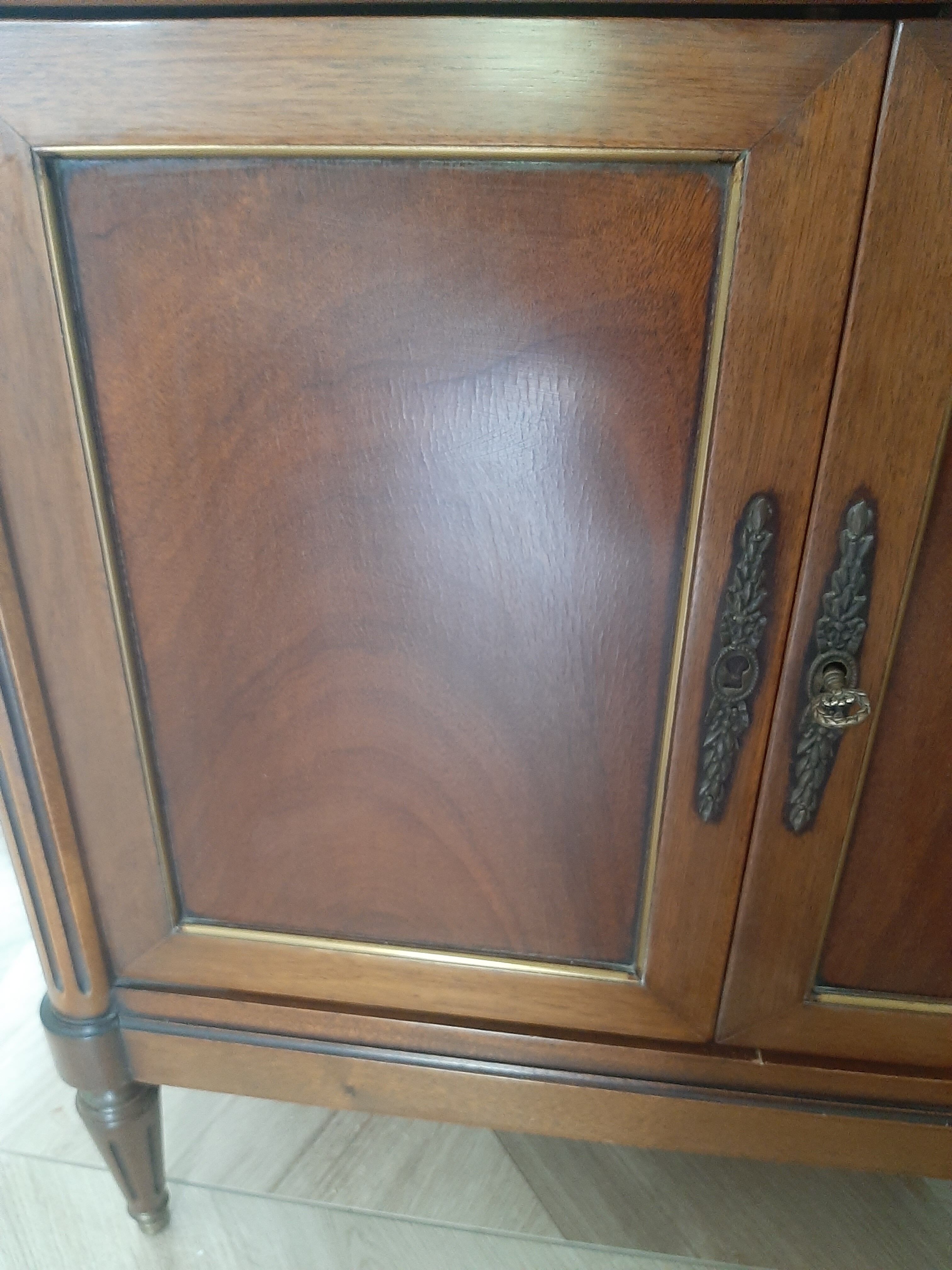 vintage - Small style chest of drawers - Louis XVI marble top with 1 drawer and 2 doors