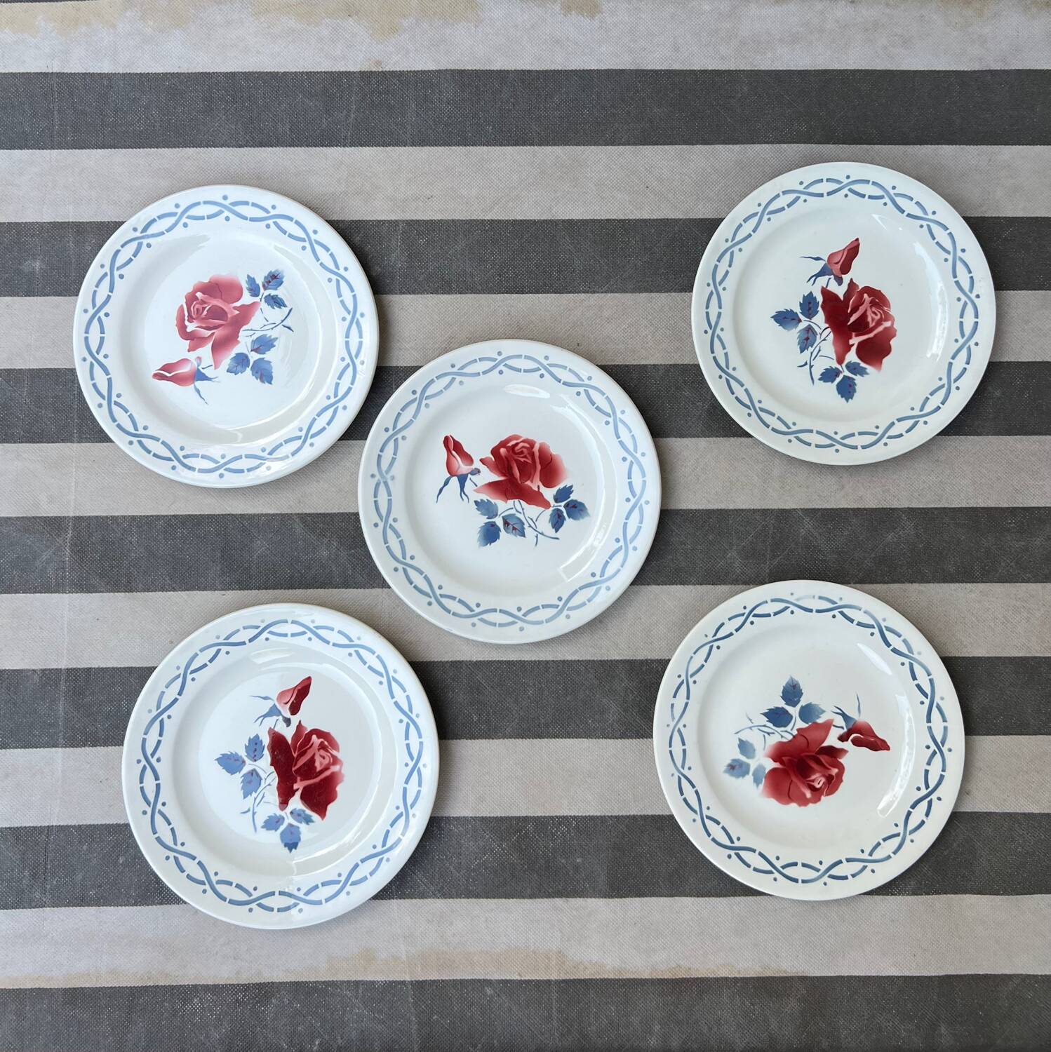 Assiettes à dessert Digoin modèle Janine