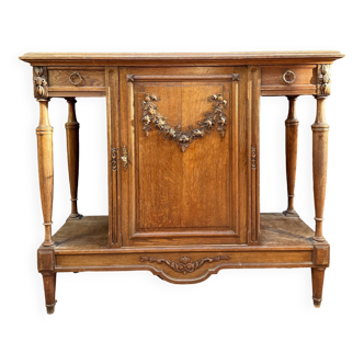 Oak serving trolley