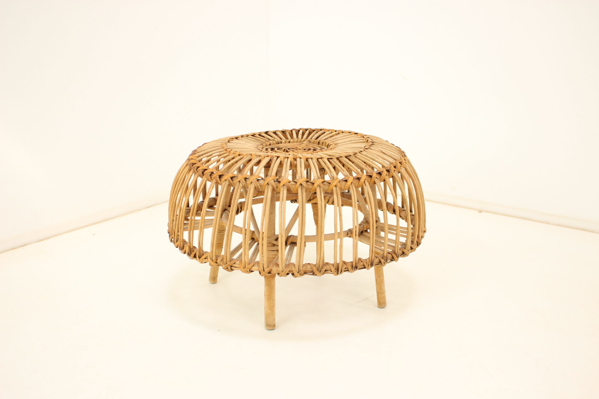 Mid-century rattan stool, 1960's