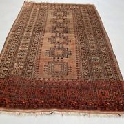 Vintage Afghan Turkoman village Rug 170x112 cm, Red, Black Tribal Medium