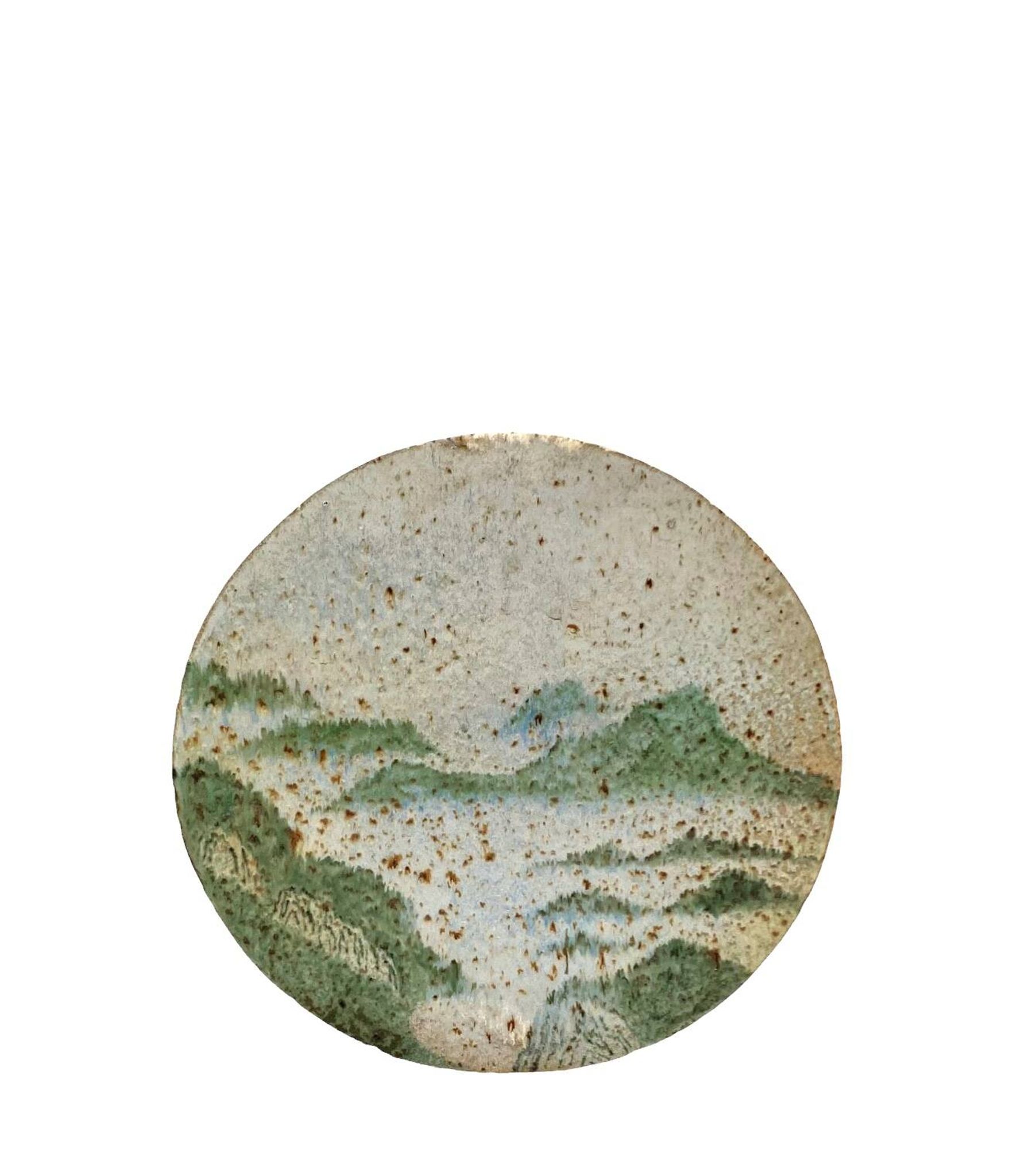 Pierre Devie, Mid-century modern green ceramic solifleur vase, France 1980