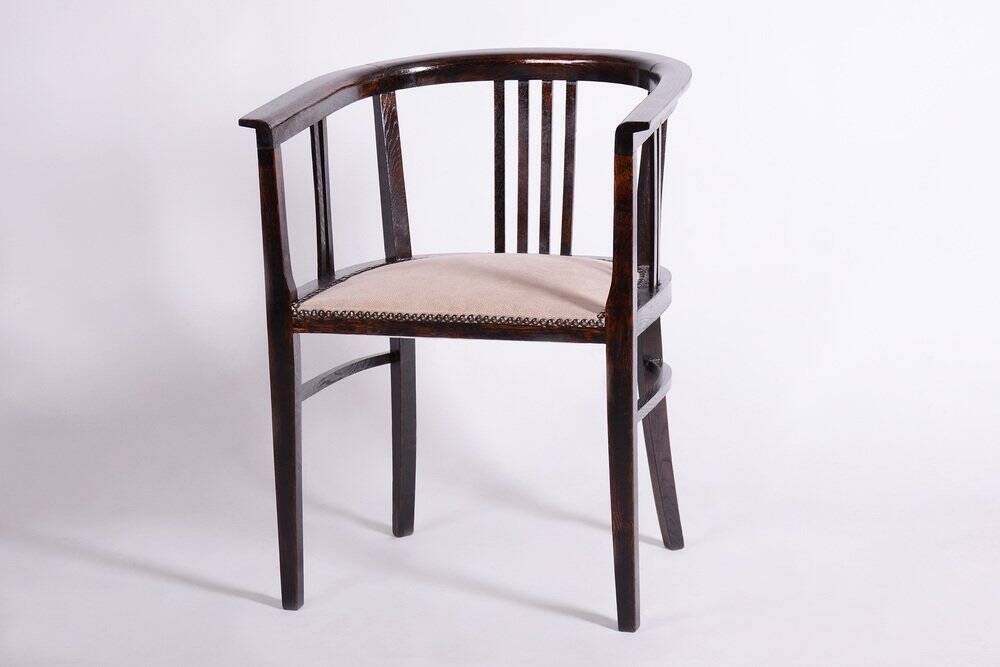 Fauteuil Art Déco en chêne, tchèque, années 1920