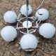 Suspension chrome, 8 spots "eye balls", space age, white
