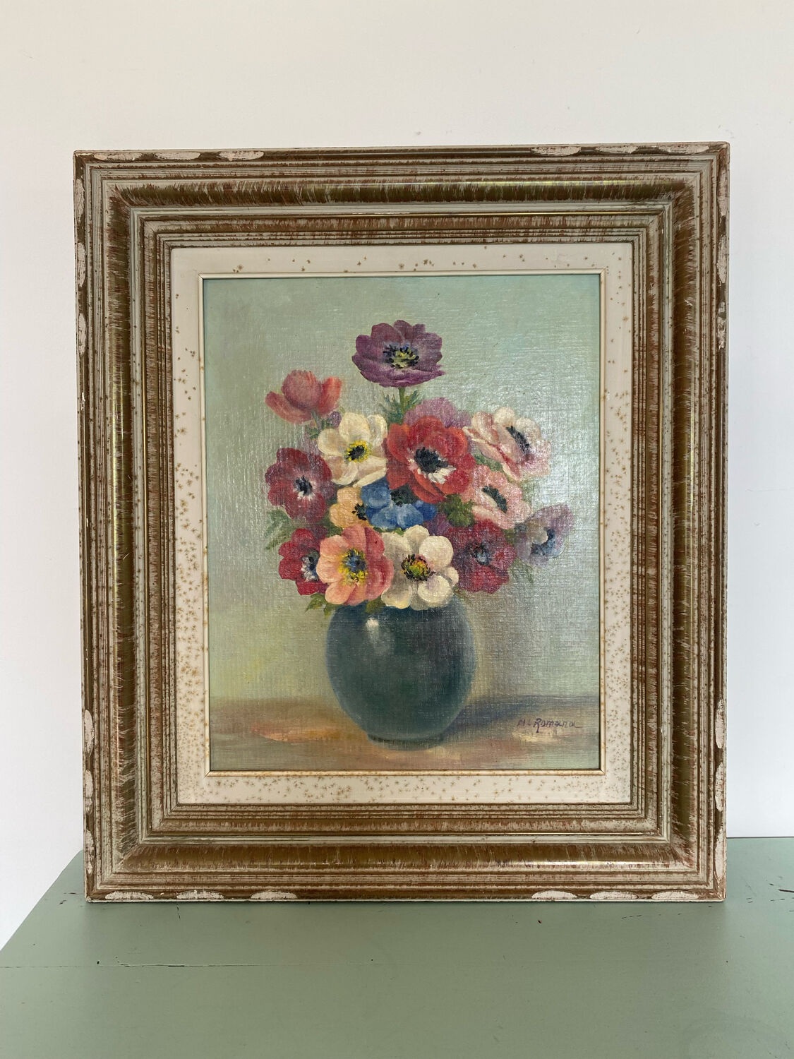Oil on canvas "anemones"