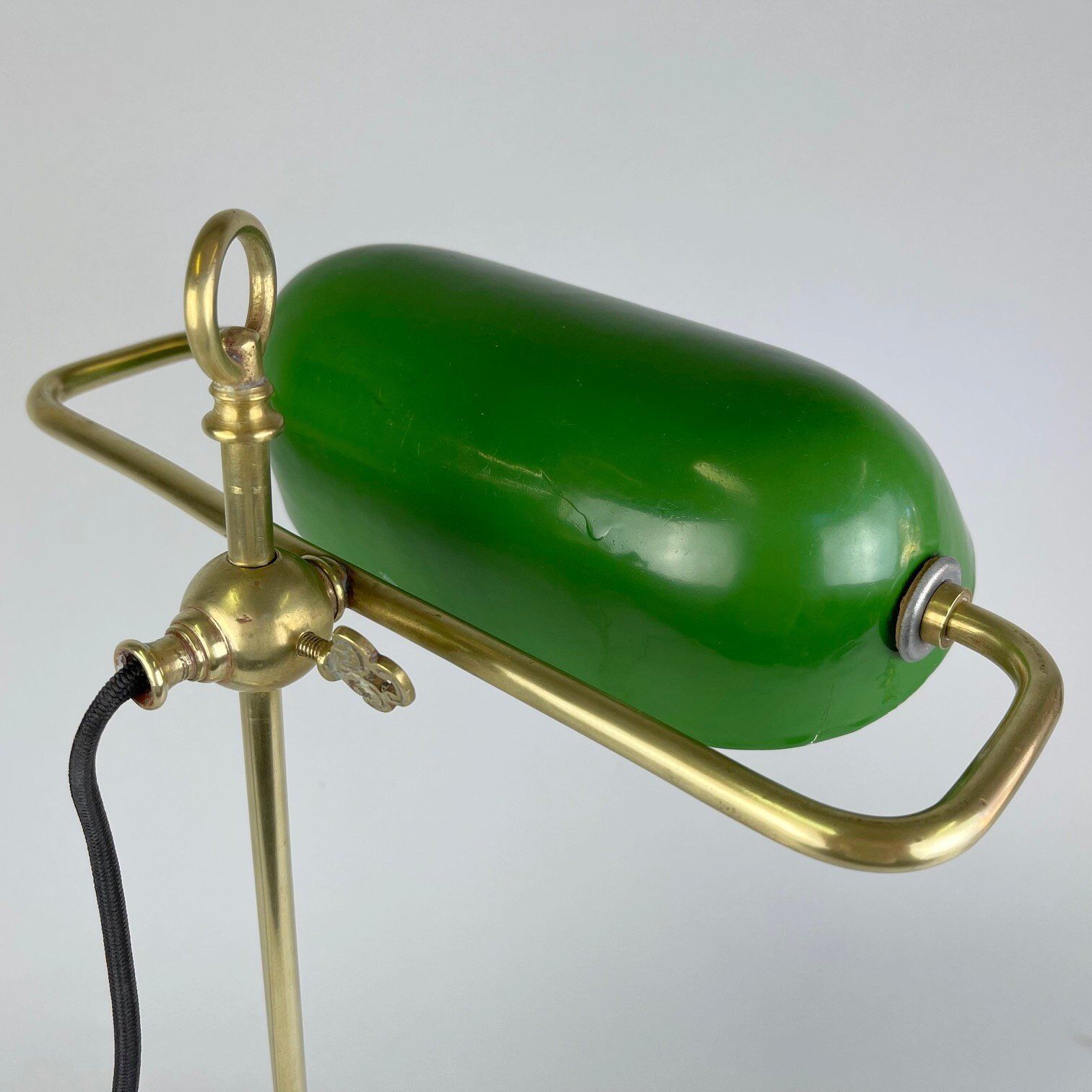 Art deco adjustable brass bankers table lamp, 1920's