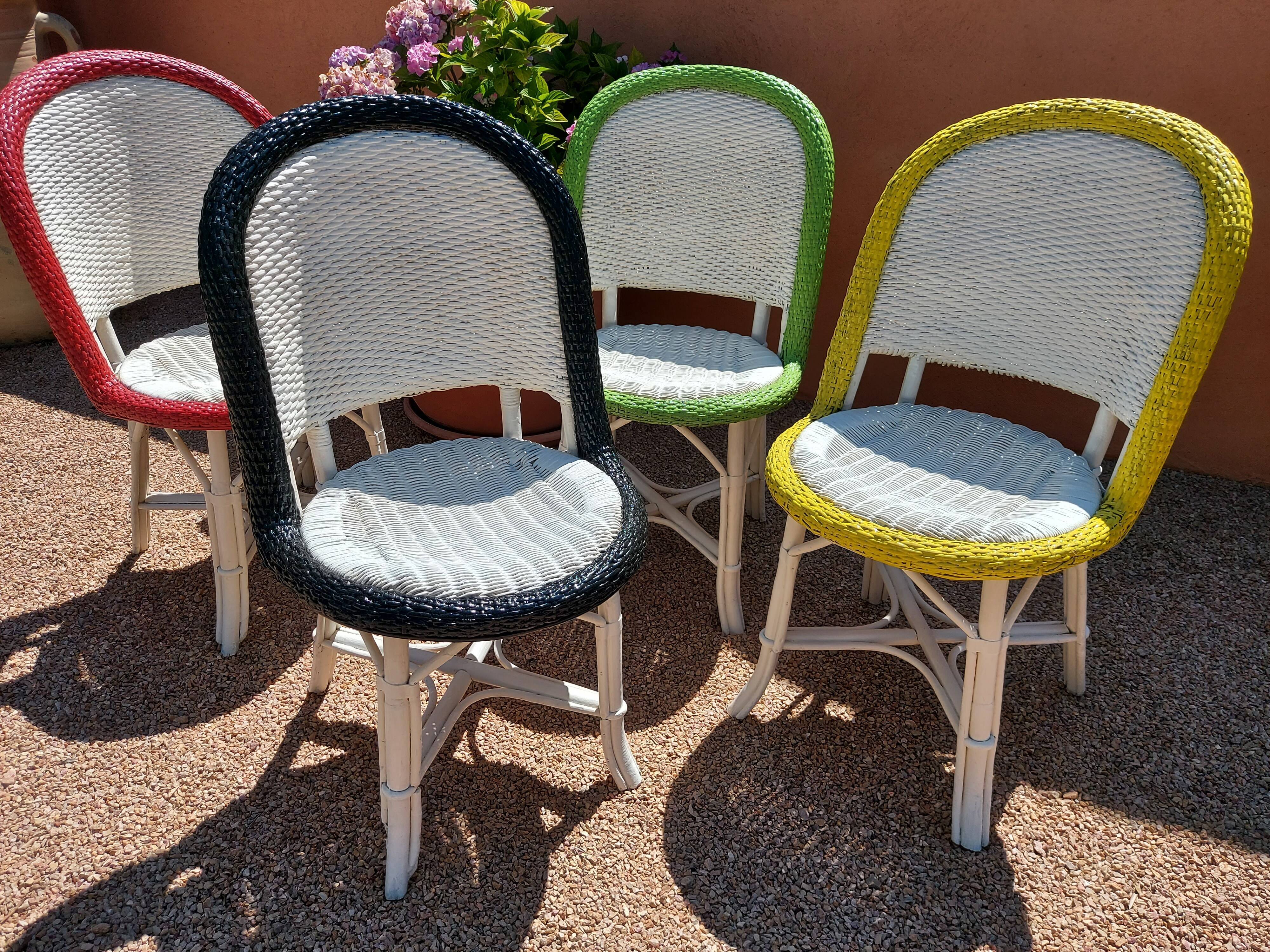 Suite of 4 terrace chairs Bistrot Parisien 1950s